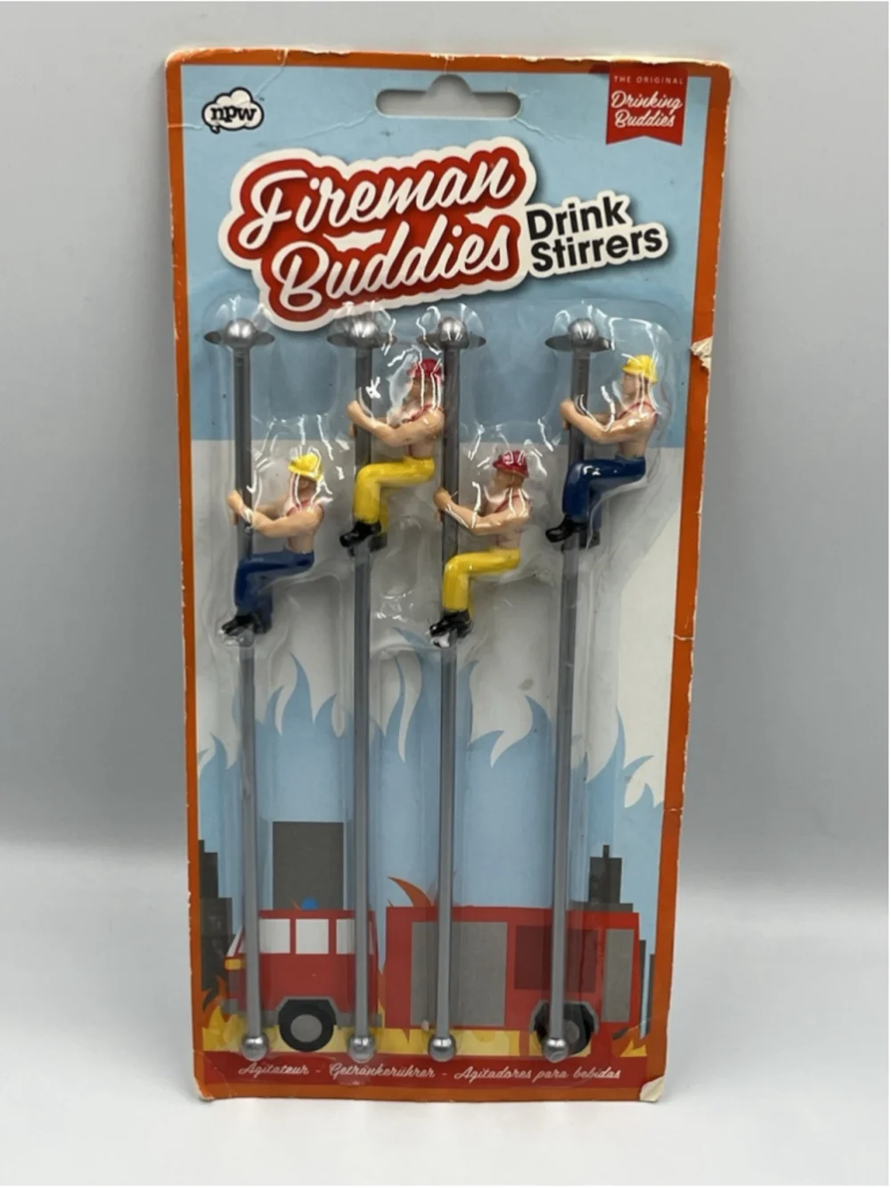 NEW & GIFT READY FIREMAN BUDDIES DRINK STIRRERS POLE DANCERS FOR YOUR LIPS